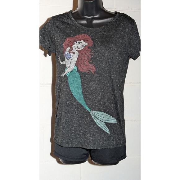 Disney Little Mermaid Ariel Graphic T Shirt Gray Womens Tee Small - Picture 1 of 4
